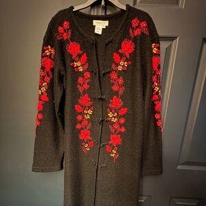 Coldwater Creek, XL, wool Duster, Black